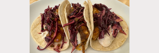 Blackened Tilapia Tacos with Jalapeño Slaw