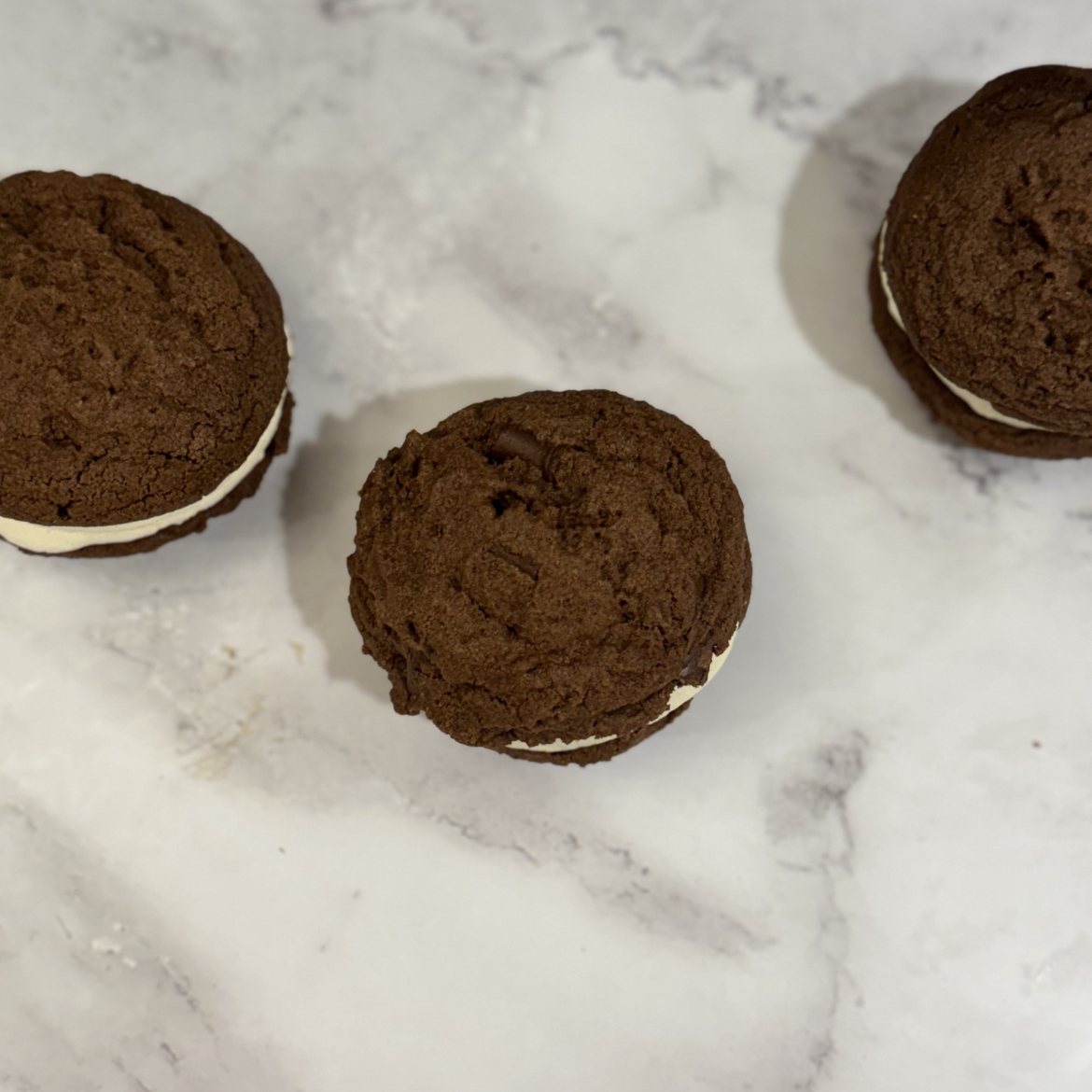 Double Chocolate Marshmallow Creme Cookie Sammies