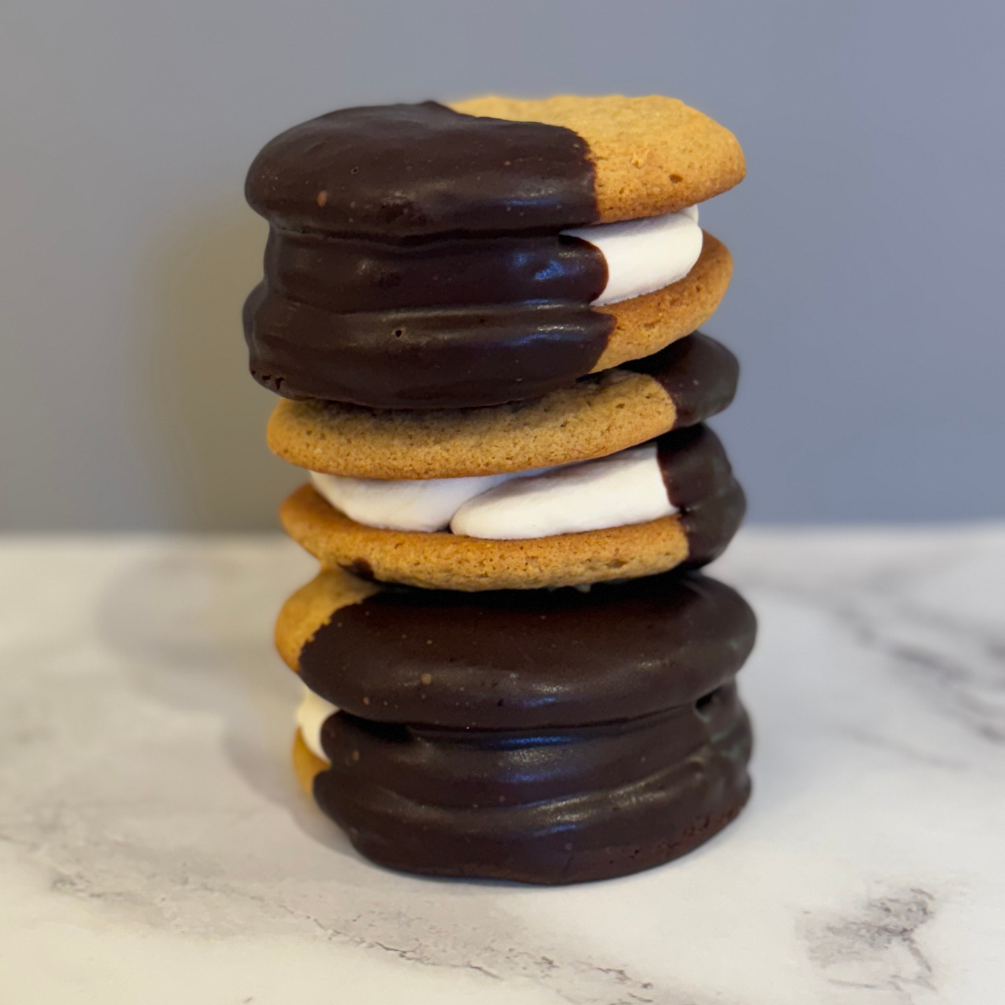 Peanut Butter Chocolate Dipped Cookie Sammies