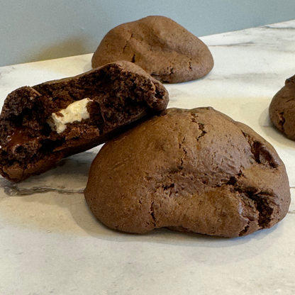 Marshmallow Stuffed Double Chocolate Cookies