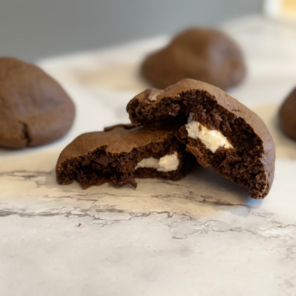 Marshmallow Stuffed Double Chocolate Cookies