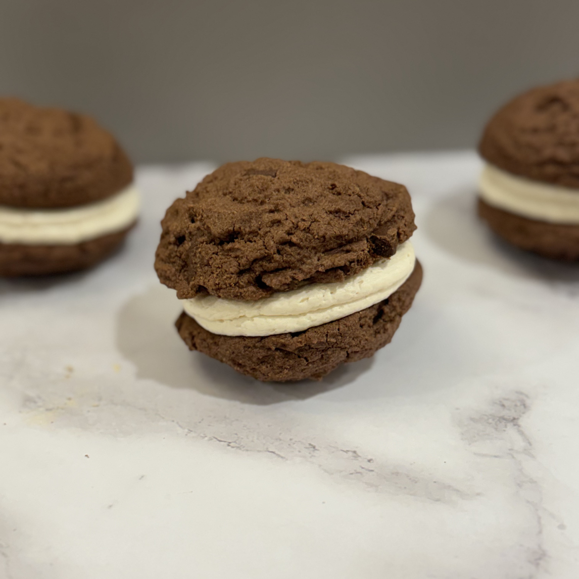 Double Chocolate Marshmallow Creme Cookie Sammies